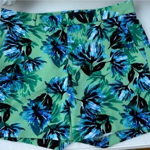 Floral Green and Blue Banana Republic Dress Shorts